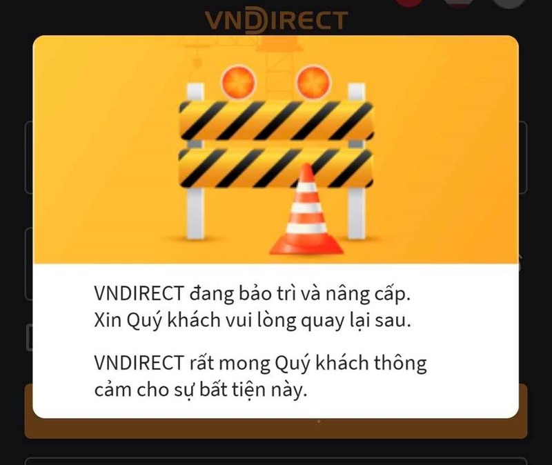 Tạm thời ngắt kết nối giao dịch hệ thống VNDirect